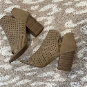 Open toe booties